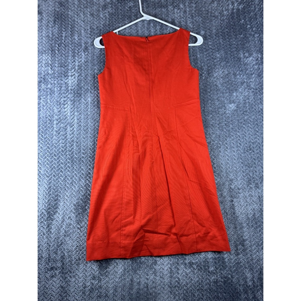 Talbots Shift Dress Womens 2 Petite Orange Sleeveless Casual Stretch Back Zipper